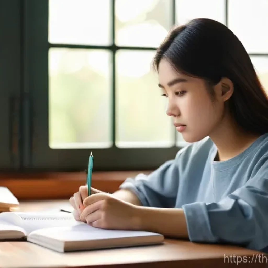 소음진동기사 필기 합격 전략 - **Prompt 1: Focused Study Session**
    A young Thai woman, around 20-25 years old, is deeply focuse...