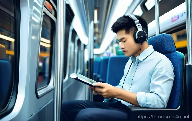 소음진동 엔지니어링 해외 사례 연구 - **Urban Noise Overwhelm**: A young woman, mid-20s, with an expression of weary resignation, stands o...