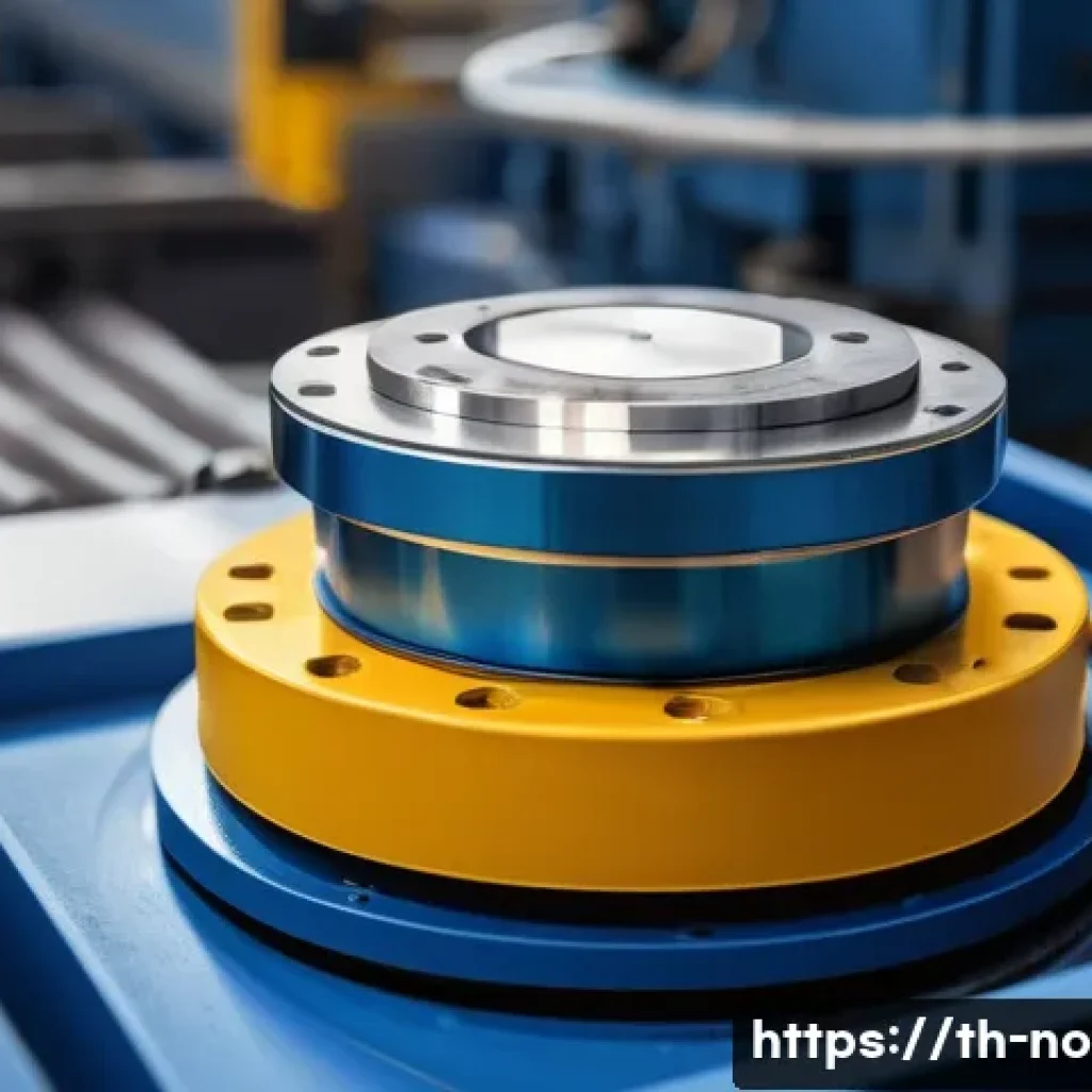 소음진동 측정의 정확도를 높이는 방법 - A high-tech industrial setting showing a close-up of a piezoelectric accelerometer sensor mounted on...